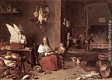 David The Younger Teniers Famous Paintings - Kitchen Scene